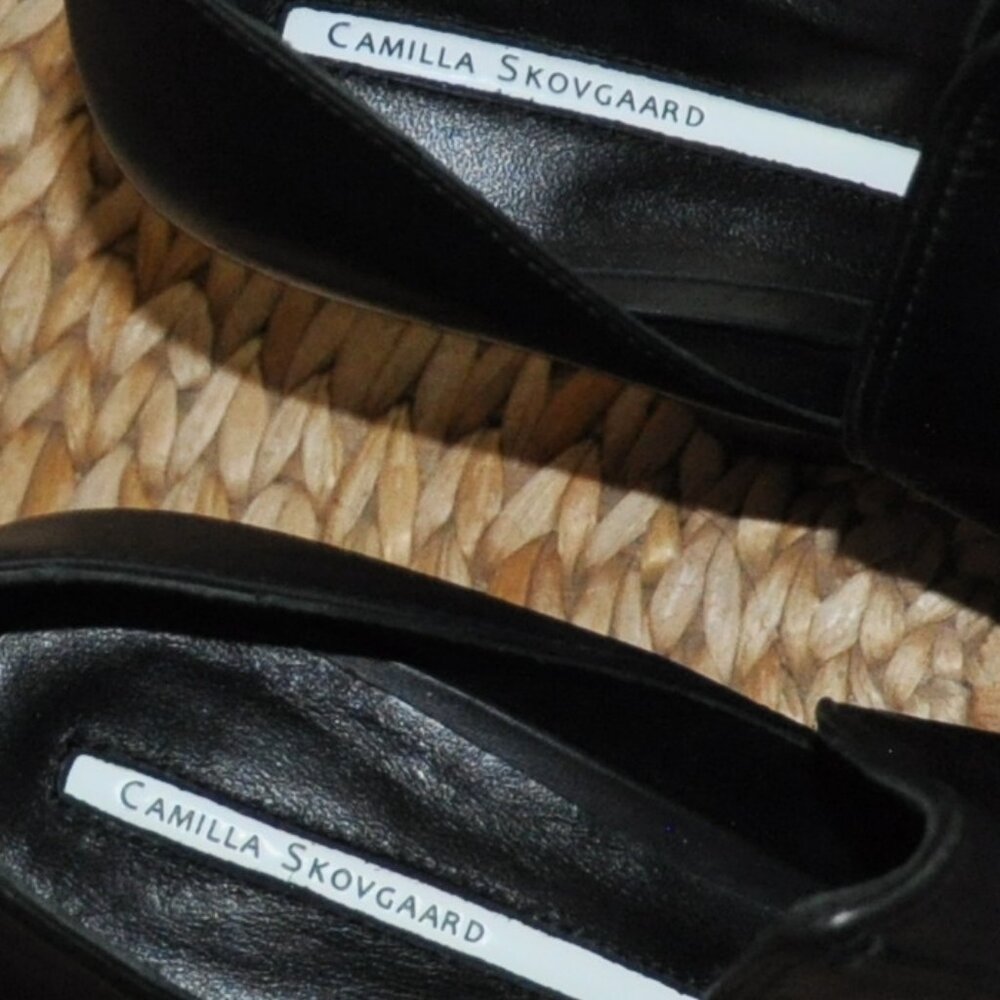 Camilla Skovgaard Flame Wedge Sandal Black Leather Platform Open toe Shoe EU 39 - Picture 8 of 9